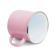 CANECA DE METAL ROSA COM BORDA PRATA E INTERIOR BRANCO - 325ML