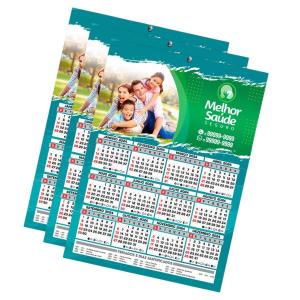 Calendário de Parede  148x198mm em Couché Brilho 250g - 4x0 - Sem Enobr    