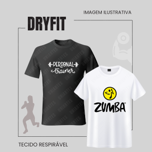 Camiseta Dryfit Poliéster Manga Curta Estampa Colorida DTF têxtil Costurado ADULTO