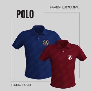 Camiseta Polo Piquet Composição: 50% POLIÉSTER 50%ALGODÃO (PA) Manga Curta Estampa Colorida DTF têxtil Costurado ADULTO