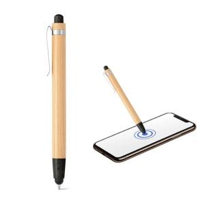 Caneta Esferográfica em Bambu com Ponteira Touch - Tinta Azul Bambu Dimensões Aproximadas 14cm  Impressão UV com relevo  